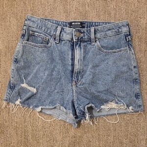 Hollister Women's Ripped Blue Denim Shorts